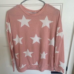 FIRST LOVE- pink and white star sweater